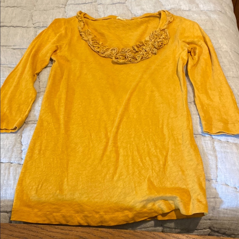 J Crew size S mustard yellow top